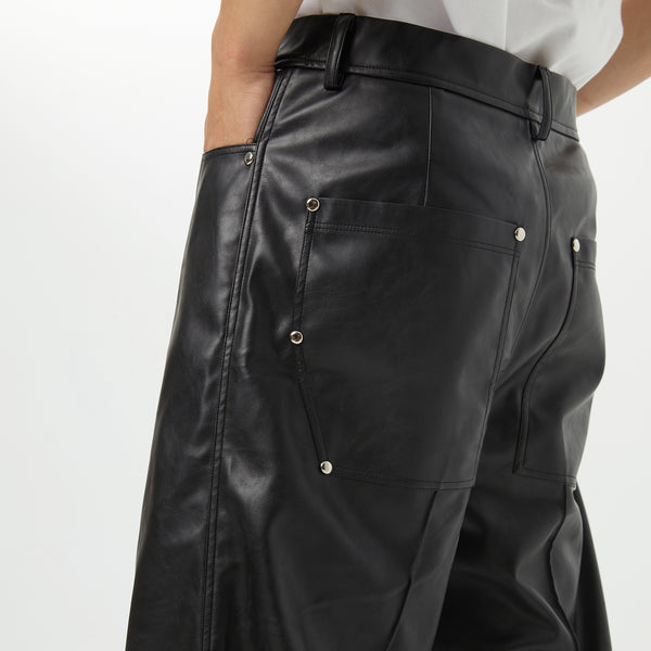 zipper leather slacks