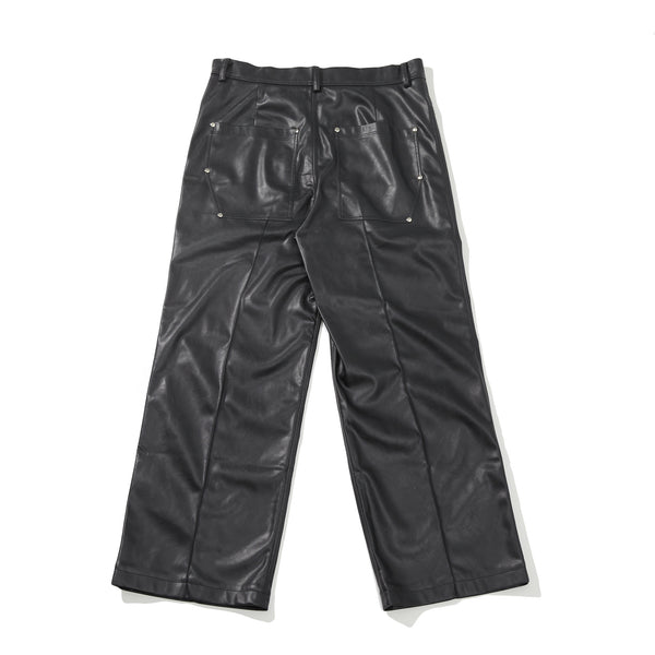 zipper leather slacks