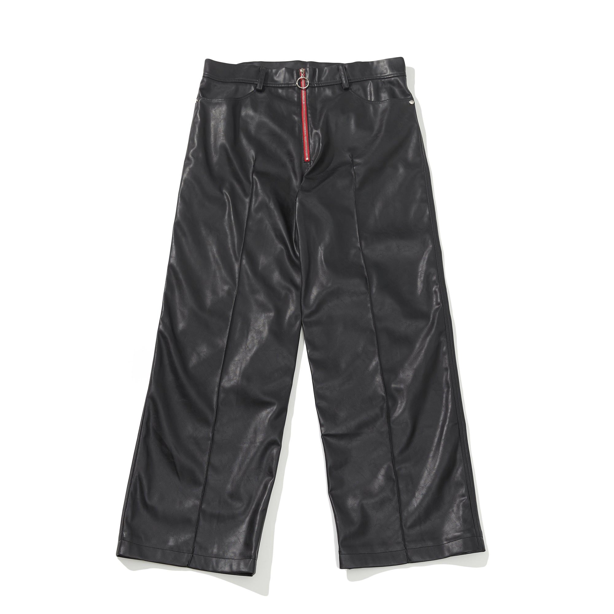 zipper leather slacks