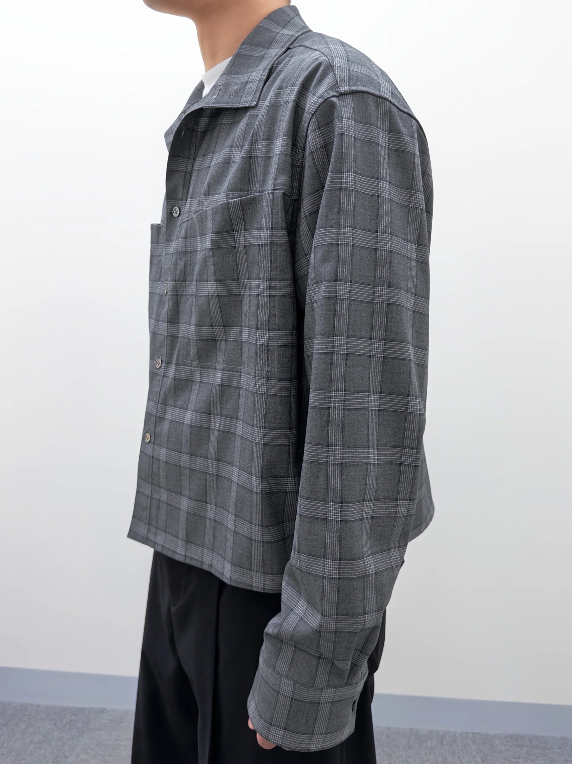 1DS 26BOXY SHIRTS (GREY CHECK)