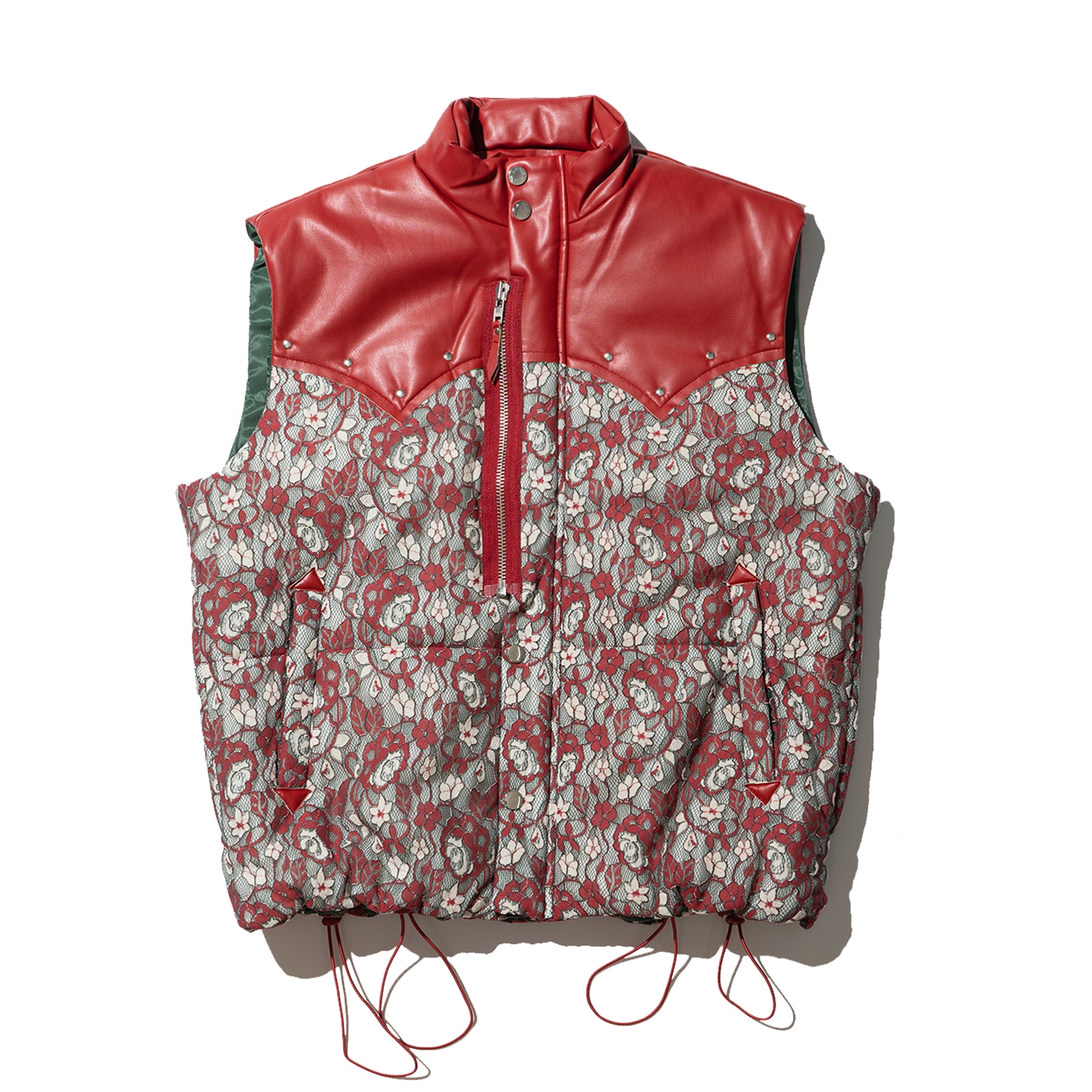 western lace padded vest