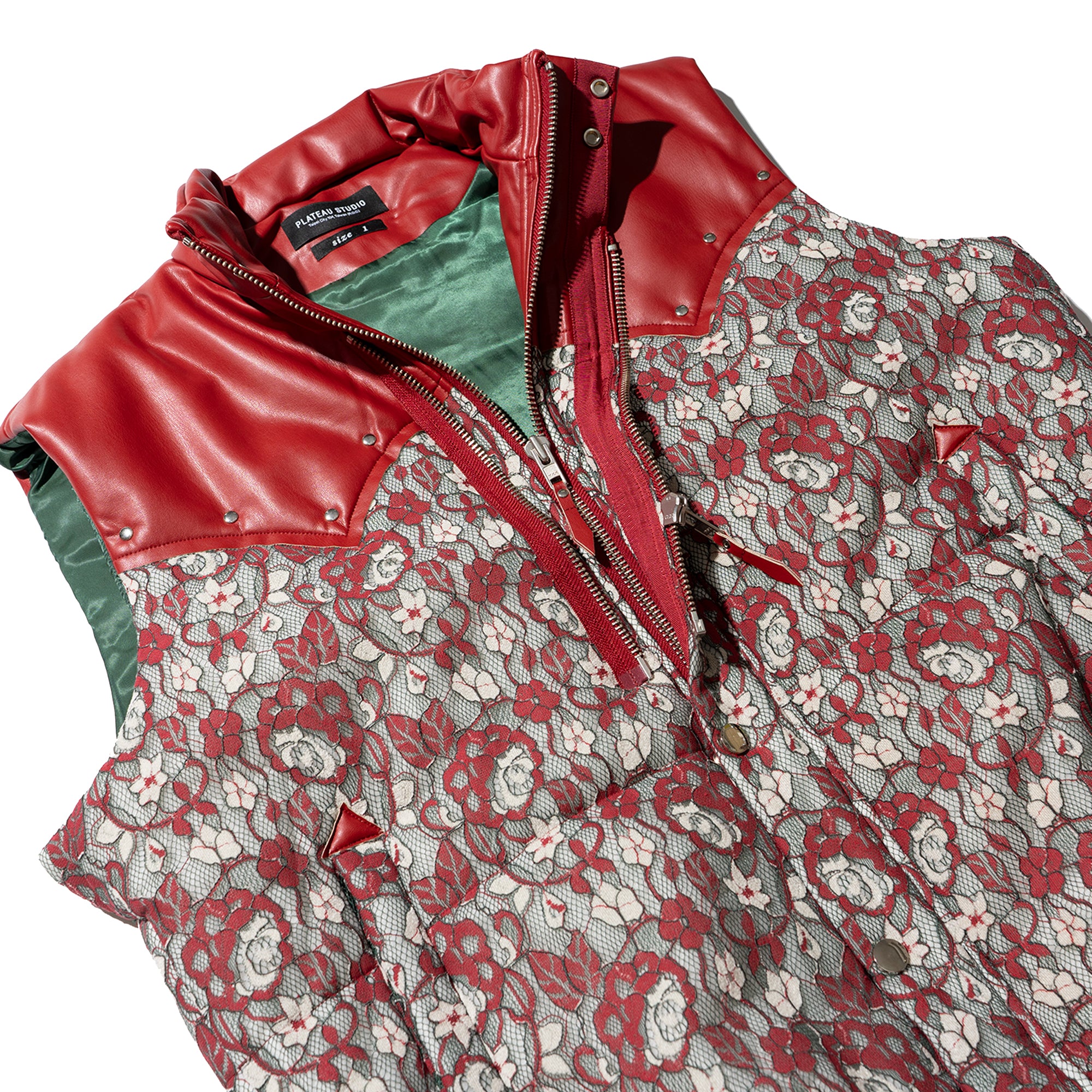 western lace padded vest