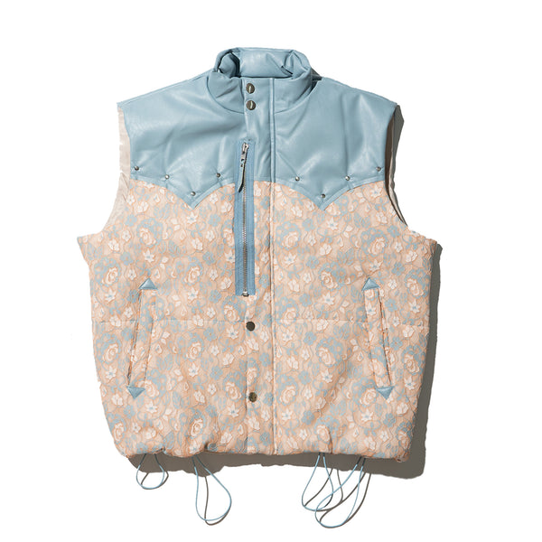 western lace padded vest