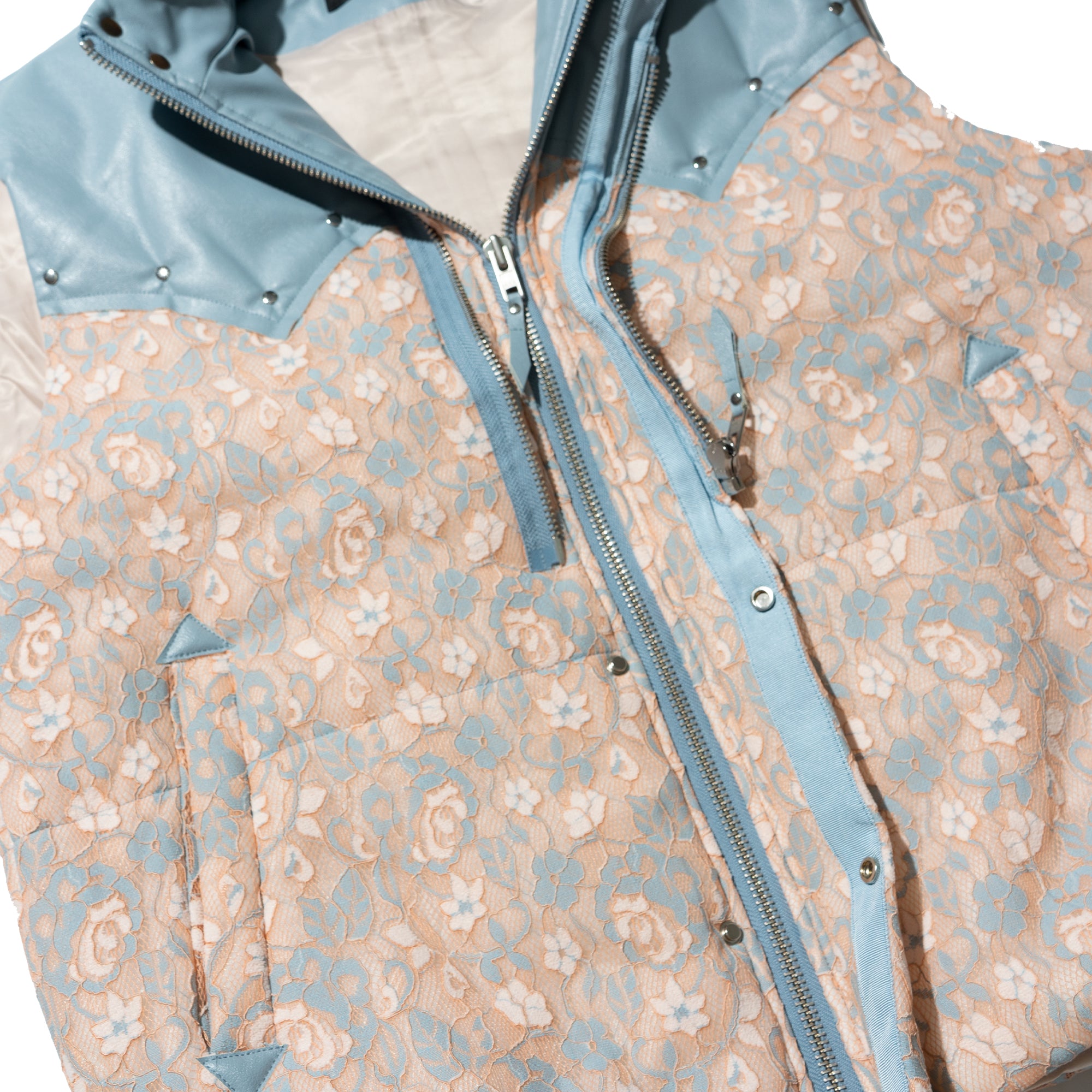 western lace padded vest